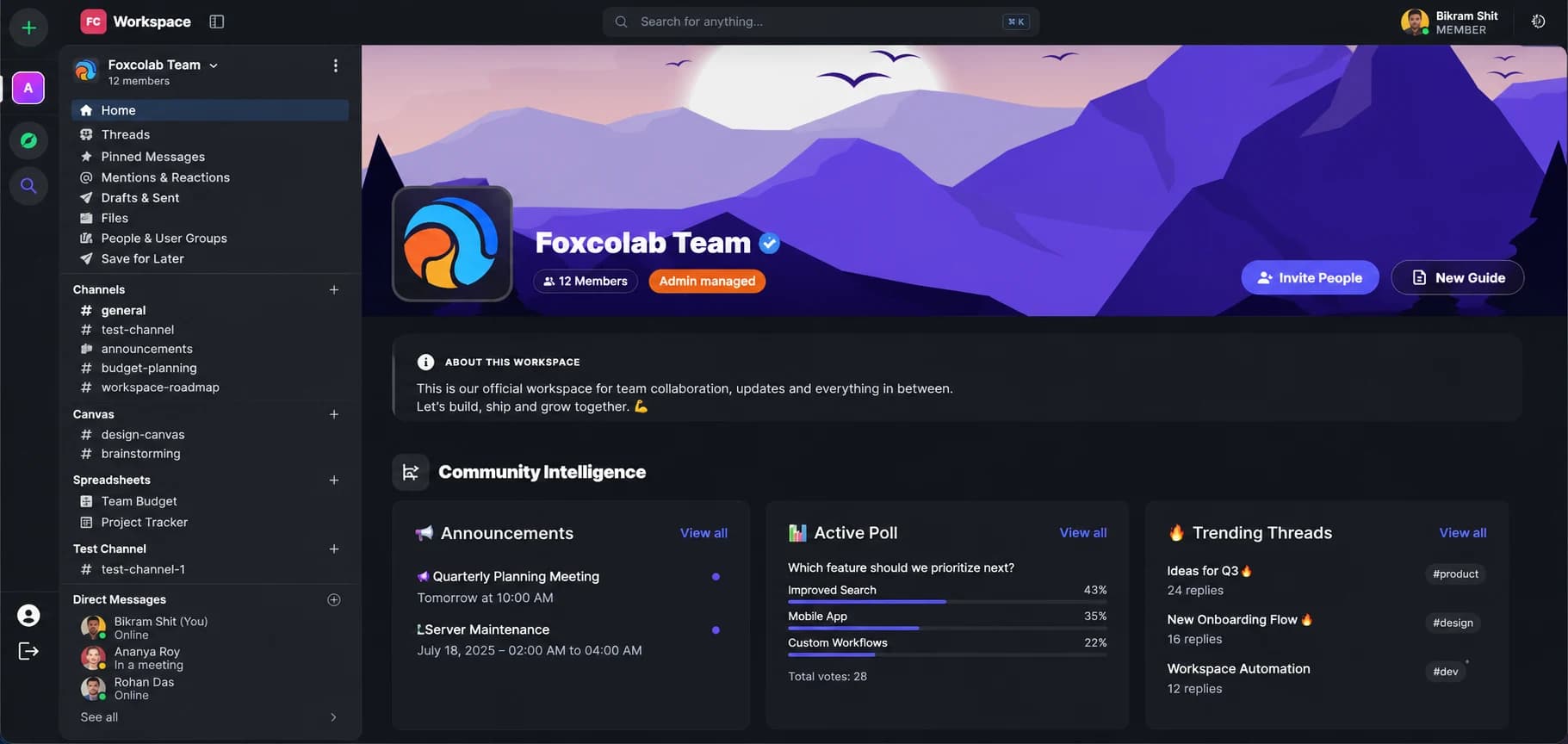 Foxcolab clinical workspace showing quiet patient care coordination