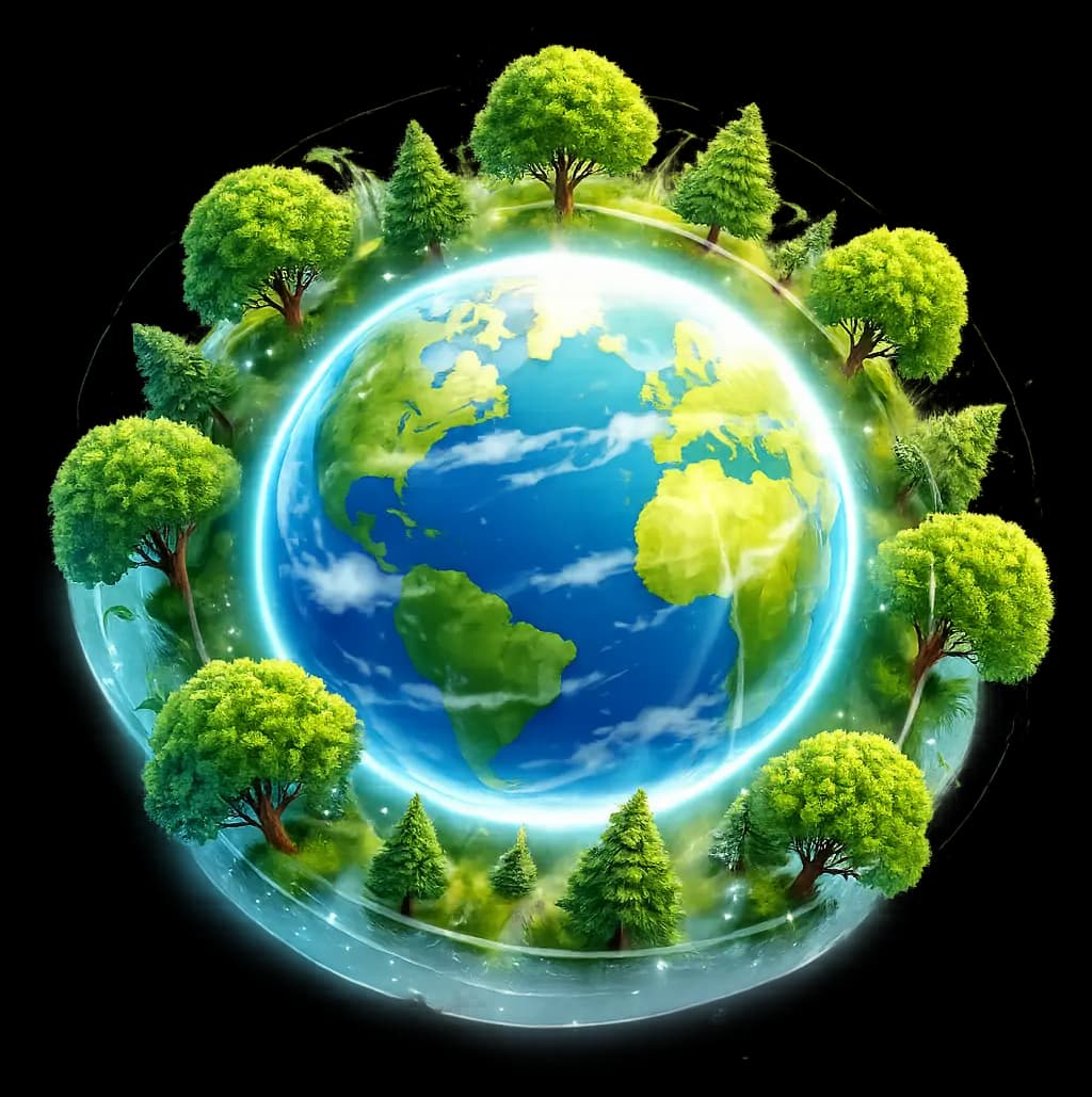 Earth surrounded by trees